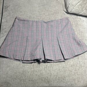 Plaid Pleated Mini Skirt